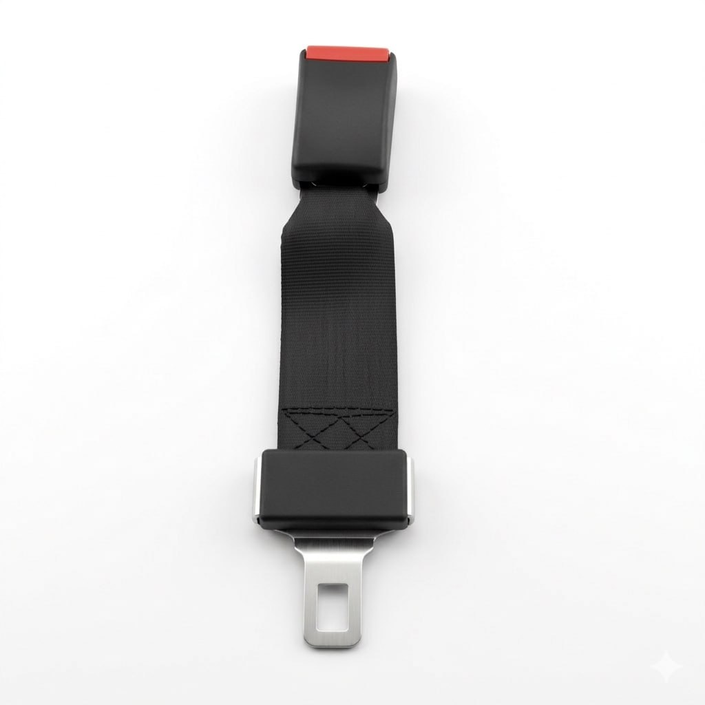 Tesla seat belt extender on white background